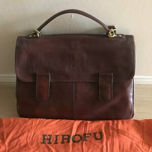 HIROFU Италия производства кожа наклонный .. сумка на плечо Brown женский маленький рисовое поле внезапный Shinjuku магазин покупка Hirofu портфель портфель путешествие сумка задний 