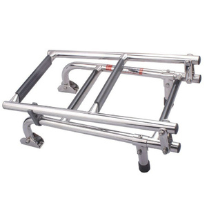 304 stainless steel steel boat ladder 1PCE 4 step folding type removed possibility Transom mount Fusfatwale attaching durability equipped 