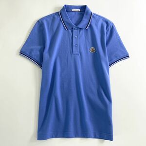 ◯6e19-15 未使用タグ付☆MONCLER モンクレール ロゴワッペンポロシャツ サイズS ブルー MAGLIA POLO MANICA C マリアポロマニカ メンズ