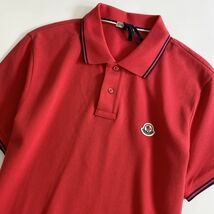 ◯7e19-15 タグ付 MONCLER モンクレール ロゴワッペンポロシャツ サイズS レッド MAGLIA POLO MANICA C マリアポロマニカ メンズ 半袖 春夏_画像3