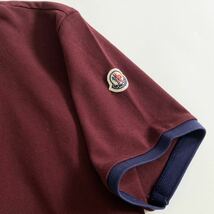 ◯7e19-10 タグ付 MONCLER モンクレール ロゴワッペンポロシャツ サイズS ボルドー MAGLIA POLO MANICA マリアポロマニカ メンズ 半袖 春夏_画像5