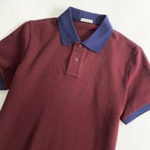 ◯7e19-10 タグ付 MONCLER モンクレール ロゴワッペンポロシャツ サイズS ボルドー MAGLIA POLO MANICA マリアポロマニカ メンズ 半袖 春夏_画像3