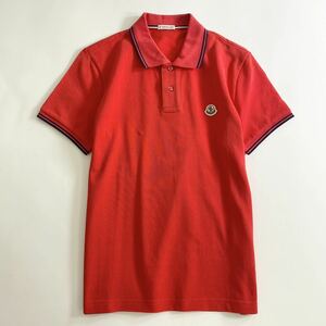 ◯7e19-13 タグ付 MONCLER モンクレール ロゴワッペンポロシャツ サイズS レッド MAGLIA POLO MANICA C マリアポロマニカ メンズ 半袖 春夏