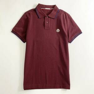 ◯7e19-16 タグ付 MONCLER モンクレール ロゴワッペンポロシャツ サイズS ボルドー MAGLIA POLO MANICA マリアポロマニカ メンズ 半袖 春夏