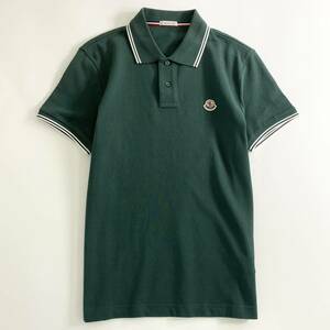 ◯6e19-2 未使用タグ付☆MONCLER モンクレール ロゴワッペンポロシャツ サイズS グリーン MAGLIA POLO MANICA C マリアポロマニカ メンズ