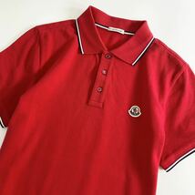 ◯6e19-10 未使用タグ付☆MONCLER モンクレール ロゴワッペンポロシャツ サイズS レッド MAGLIA POLO MANICA C マリアポロマニカ メンズ_画像3