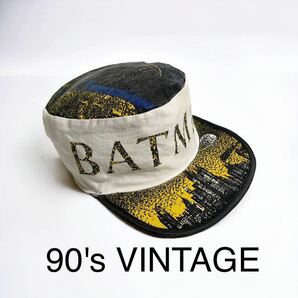レア 91年 コピーライト BATMAN ワークキャップ 90年代 VINTAGE 輸入 古着 キャップ 帽子 CAP HAT ハット バットマン 映画 アメコミ