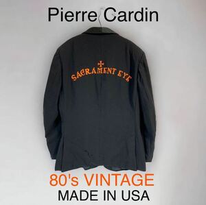 80's VINTAGE USA製 Pierre Cardin タキシード ジャケット sacrament eye 80年代 古着 輸入 ビンテージ ダメージ テーラード グランジ