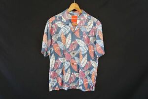 【即決】Tommy Bahama トミーバハマ メンズ 半袖シャツ シルク 柄シャツ 総柄 青/ピンク サイズ:L/G 【779702】