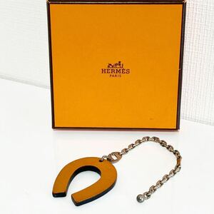 HERMES エルメス ホースシュー チャーム オレンジ グレー 極美品☆