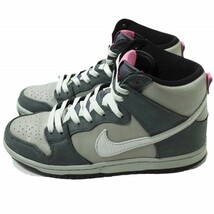 NIKE SB ナイキエスビー 22SS Dunk High Pro Medium Grey ダンク ハイ プロ ミディアムグレー DJ9800-001 US8/26cm Grey/White/Pink g11395_画像2