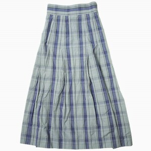 Scye rhinoceros 19SS made in Japan .. high density check maxi length skirt 1219-91064 38 Smoke Blue long bottoms g11224