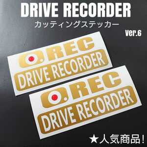【DRIVE RECORDER】カッティングステッカーVer.6 2枚セット(ゴールド)