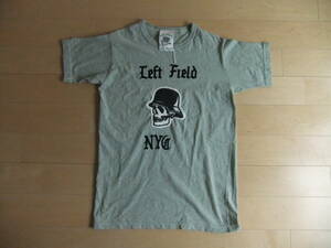 初期型 Sサイズ LEFT FIELD MADE IN USA NEW YORK 100%cotton レフトフィールド Tシャツ グレー フェルト