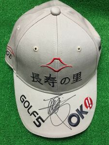 男子プロゴルフ シニア 室田淳プロ ’17実使用 直筆サイン入りキャップ 長寿の里 GOLF5 吉野電化 JUDGE NSSU