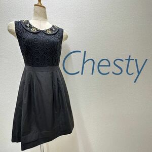 a69N Chesty チェスティ ワンピース ブラック size0(XS位) お呼ばれ 普段使い 可愛い キレイめ