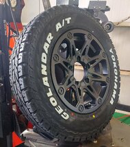 新品 ジムニー JB23 JB64 JA22 JA12 JA11 BDX08 ヨコハマ ジオランダーAT 185/85R16 タイヤホイールセット 16インチ ホワイトレター_画像2