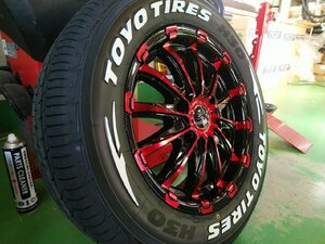 安心の車検対応 ハイエース200系 タイヤホイールセット トーヨータイヤ H30 215/65R16 ホワイトレター 16インチ BD12 新品 4本セット