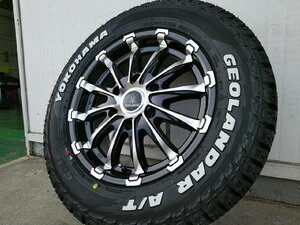 車検対応 ハイエース200系 タイヤホイールセット YOKOHAMA GEOLANDAR G015 AT ホワイトレター 215/65R16 16インチ BD12