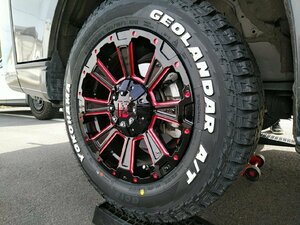 車検対応 ハイエース200系 タイヤホイールセット ヨコハマ ジオランダー AT 215/65R16 16インチ DeathRock 新品4本セット