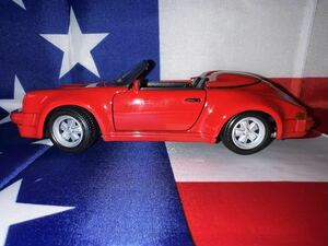  used beautiful goods PORSCHE 911 SPEEDSTER 1989 1/24 die-cast car MAISTO made RED