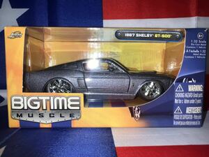 新品未開封　BIGTIME MUSCLE 1967 SHELBY GT-500 Jada toy製　1／32スケール　ダークグレーメタリック