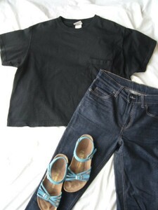 ☆★ Goodwear(グッドウェア) / 半袖 ポケット Tシャツ・M・丸首・黒/BEAMS BOY ビームスボーイ*レディース・女性用★☆