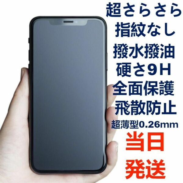 IPhone12MINI用超サラサラ指紋なしガラス保護フィルム 全面保護 飛散防止 指紋防止 自動吸着 自社メーカー品質保証 