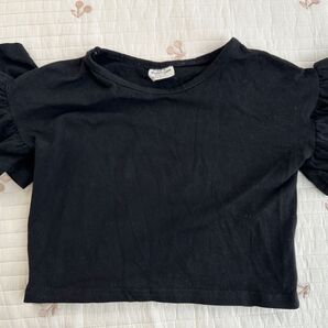 黒 フリルTシャツ ベビー 80