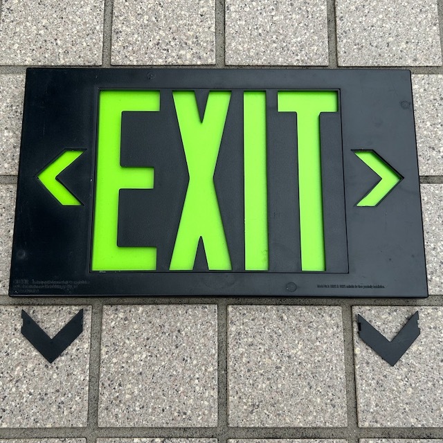 米軍 非常灯 看板 両面EXIT ジャンク ミリタリー 白-