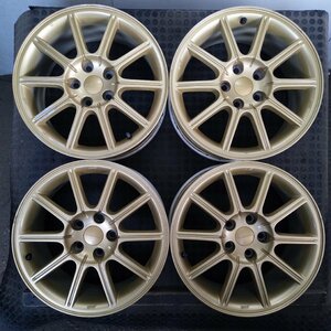 管理番号：S4-138【4本価格】【17x8J 5x114.3 ET+53 ハブ56】スバルSUBARU純正・ENKEI製・インプレッサ STI等・直接引取・下取り可能