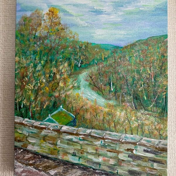 風景画 「スウェイル川に架かる橋からの眺め」
