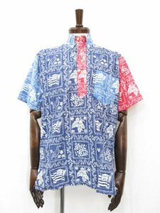 HH 極美品 【レインスプーナー reyn spooner】 クレイジーパターン プルオーバー アロハシャツ (メンズ) XS ネイビー系 USA製◎QQQ29MK0523