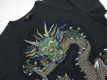 HH超美品【エトロ ETRO】 龍 コットンクルーネック Tシャツ 半袖 イタリア製 (メンズ) sizeS ネイビー系◎5MT4511◎_画像6