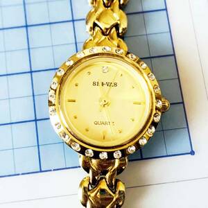 美品　SHI-VAS シーバス　ゴールド　レディース腕時計　可動品　NO.5131