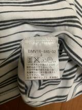 ［BURBERRY BLACK LABEL］バーバリーブラックレーベル　半袖Tシャツ ボーダー柄　白　ダークグレー系　3サイズ　Y885_画像5