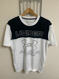 ［UNDER ARMOUR］アンダーアーマーヒートギア 　半袖Tシャツ　白系　SMサイズ Y856