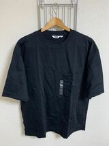 新品　［UNIQLO］ユニクロ　ポケットTシャツ 半袖　黒色　Mサイズ Y922_画像1