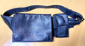 SENSOUNICOsenso Uni ko leather waist bag black beautiful goods!