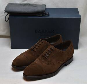 SALE!! BARKER UK5.5　4303FW11　バーカー グッドイヤー式 セミブローグオックス 茶スエード　 24-24.5m相当 未使用品 イギリス製