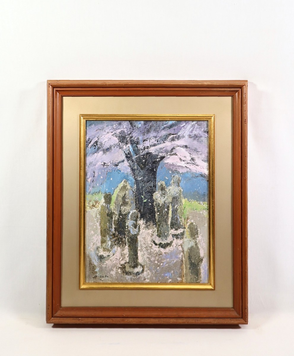 Trabajo genuino de Saito Masakazu., 1972, pintura al óleo Nevadas tamaño 32cm x 41cm F6, nacido en la prefectura de saitama, miembro del comité permanente de Issuikai, juez de la exposición Nitten, estudió con Tazaki Hirosuke, una pintura de Saito Masakazu, 7463, Cuadro, Pintura al óleo, Naturaleza, Pintura de paisaje