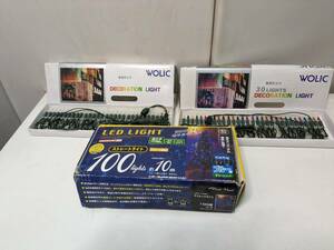 【中古】大阪引取歓迎　ドウシシャ　LEDLIGHT　ストレートライト　8パターン点滅　10m　ブルー　おまけ付き【KTEG038】