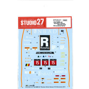 【STUDIO27】1/24 Z4 Boutsen Ginion Racing #15 Silverston デカール