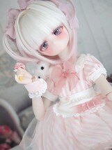 【ぐるぐる】DDH-29 SW肌 ドルフィードリーム MDD Dollfie Dream カスタムヘッド + 碁石アイ2種 パテ盛り ※難有り_画像6