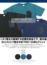 【新品】 3L ネイビー FIRST DOWN(ファーストダウン) 半袖 Tシャツ メンズ 大きいサイズ ドライ メッシュ ポケット付き 吸汗速乾 抗菌 防臭_画像6