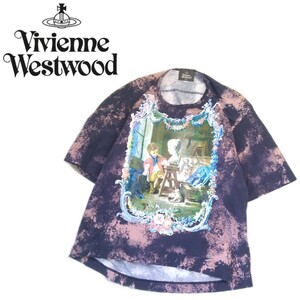 新品同様 芸術的 最高傑作 Vivienne Westwood MAN 額縁 ミラー 変形 タイダイ染 半袖Tシャツ メンズ ヴィヴィアンウエストウッド 230562