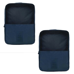  shoes case 2 piece set blue travel pouch travel for shoes storage bag 3 pair minute storage shoes inserting pouch 