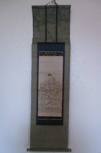 Art hand Auction Antik Länge ca. 88 x 23 cm Hängende Schriftrolle, buddhistische Malerei, buddhistische Kunst, Malerei, Japanische Malerei, Person, Bodhisattva