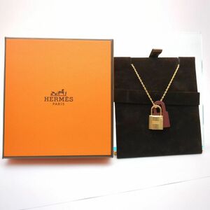 【美品】HERMES エルメス ネックレス オーケリーPM ウ゛ォースイフトｘGP ゴールドxブラウン Z刻印 箱 ◆3105/高林店