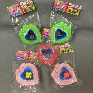  Showa Retro ring entering strawberry. case 5 piece that time thing cheap sweets dagashi shop retro pop gem fancy 